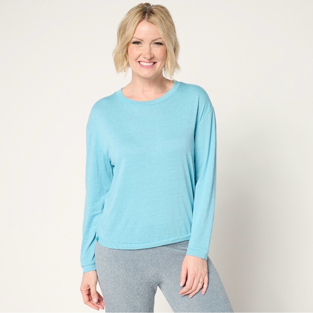NIB! Barefoot Dreams Malibu Slub Burnout Long Sleeve Tee